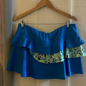 Bolle Women's Bellini Tiered Tennis Skirt Size XL New with Tag Aqua Blue
